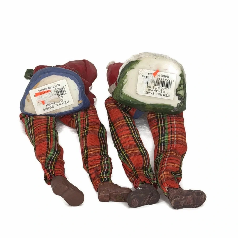 Ceramic Figurines with Teddy Bears Plaid Pants